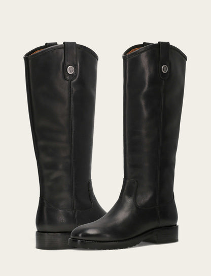 Women's Black Melissa Lug Button Tall Boot Frye USA