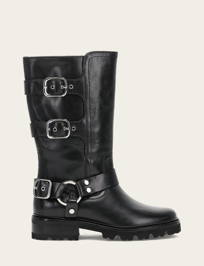 Women's Black Olivia Moto Mid Boot Frye Online