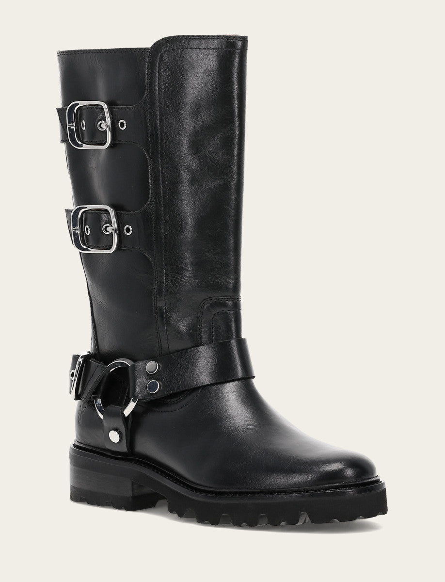 Women's Black Olivia Moto Mid Boot Frye Online