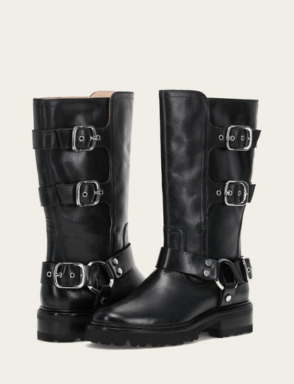 Women's Black Olivia Moto Mid Boot Frye Online