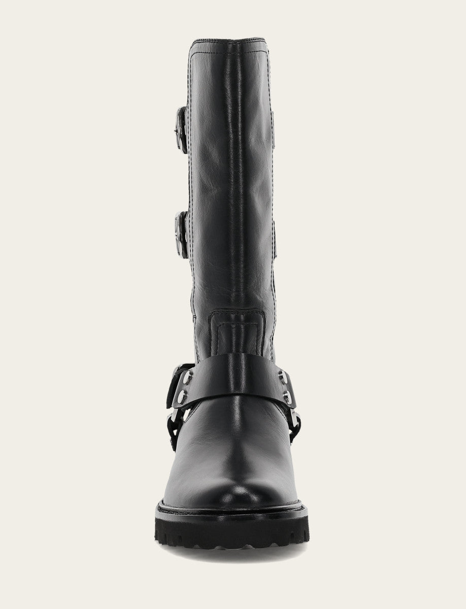 Women's Black Olivia Moto Mid Boot Frye Online