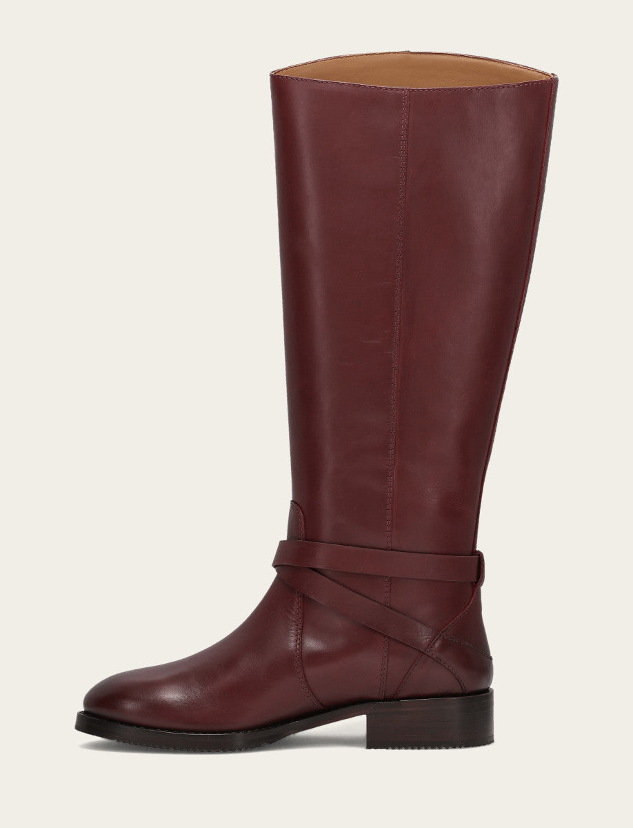 Women's Merlot Melissa Belted Riding Wide Calf Boot Frye Sale