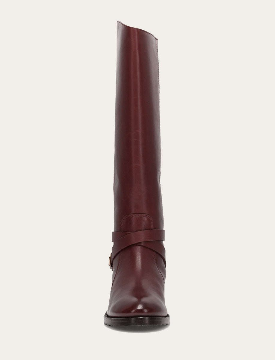 Women's Merlot Melissa Belted Riding Wide Calf Boot Frye Sale