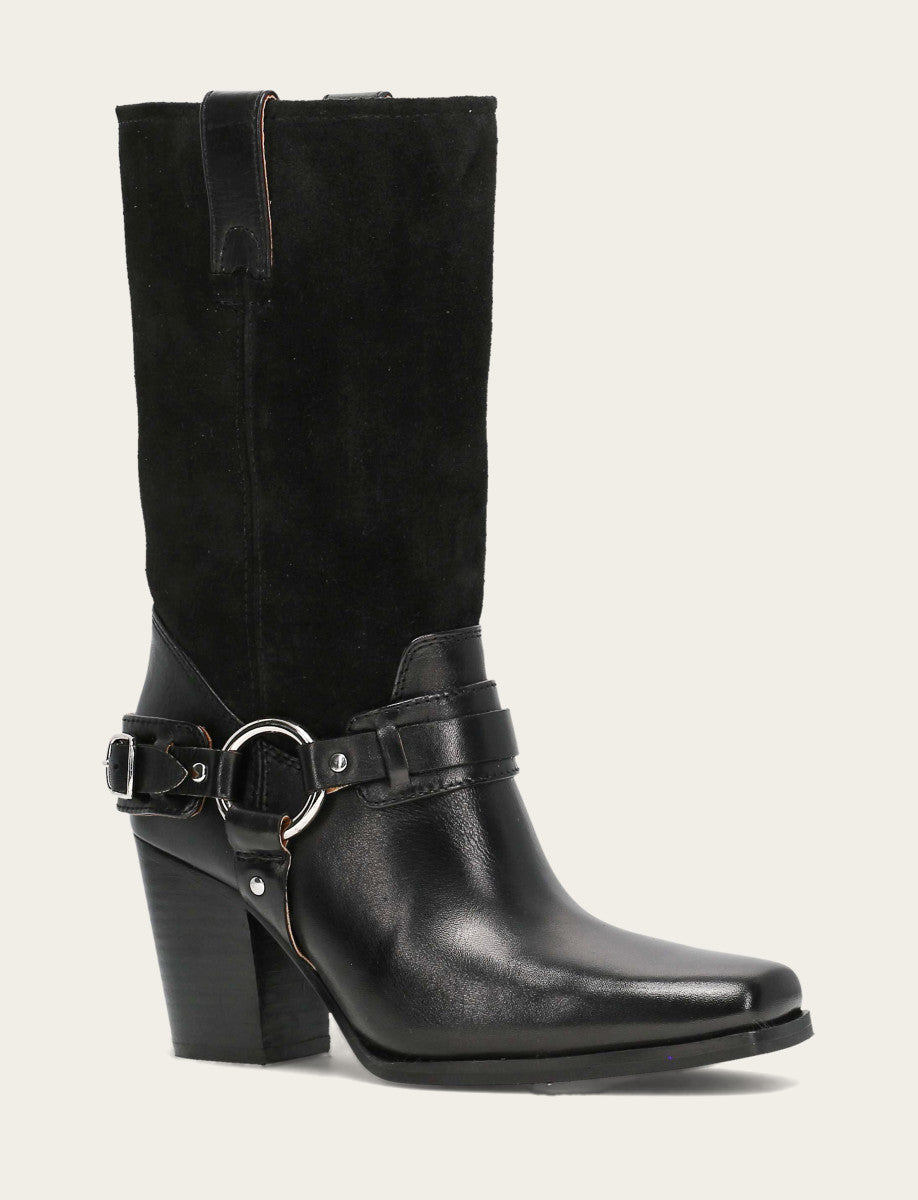 Women's Black Shiloh Harness Belted Boot Frye For Sale