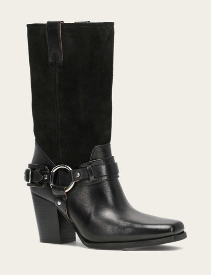 Women's Black Shiloh Harness Belted Boot Frye For Sale