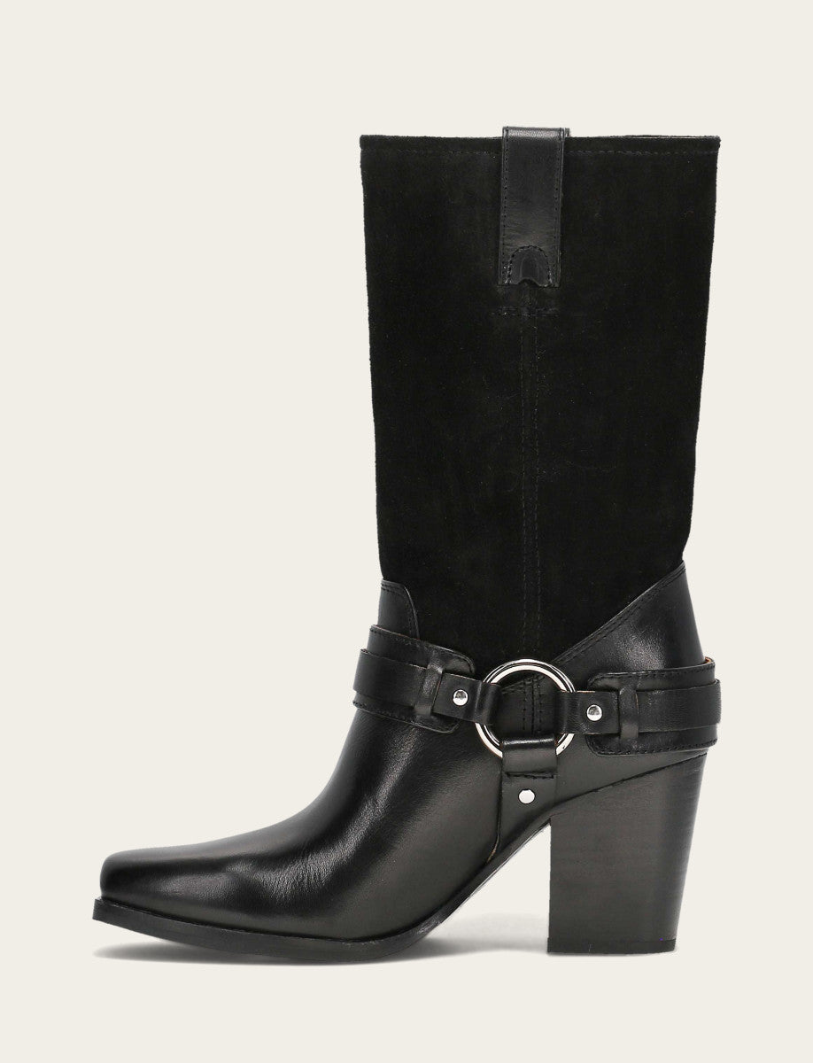 Women's Black Shiloh Harness Belted Boot Frye For Sale