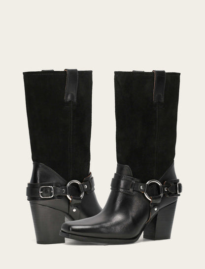Women's Black Shiloh Harness Belted Boot Frye For Sale