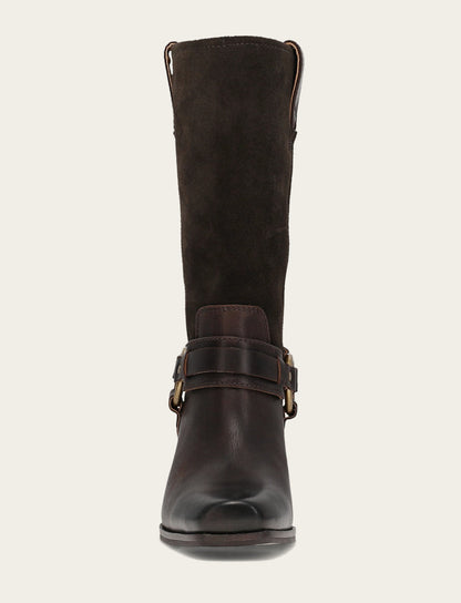 Women's Dark Brown Shiloh Harness Belted Boot Frye Outlet