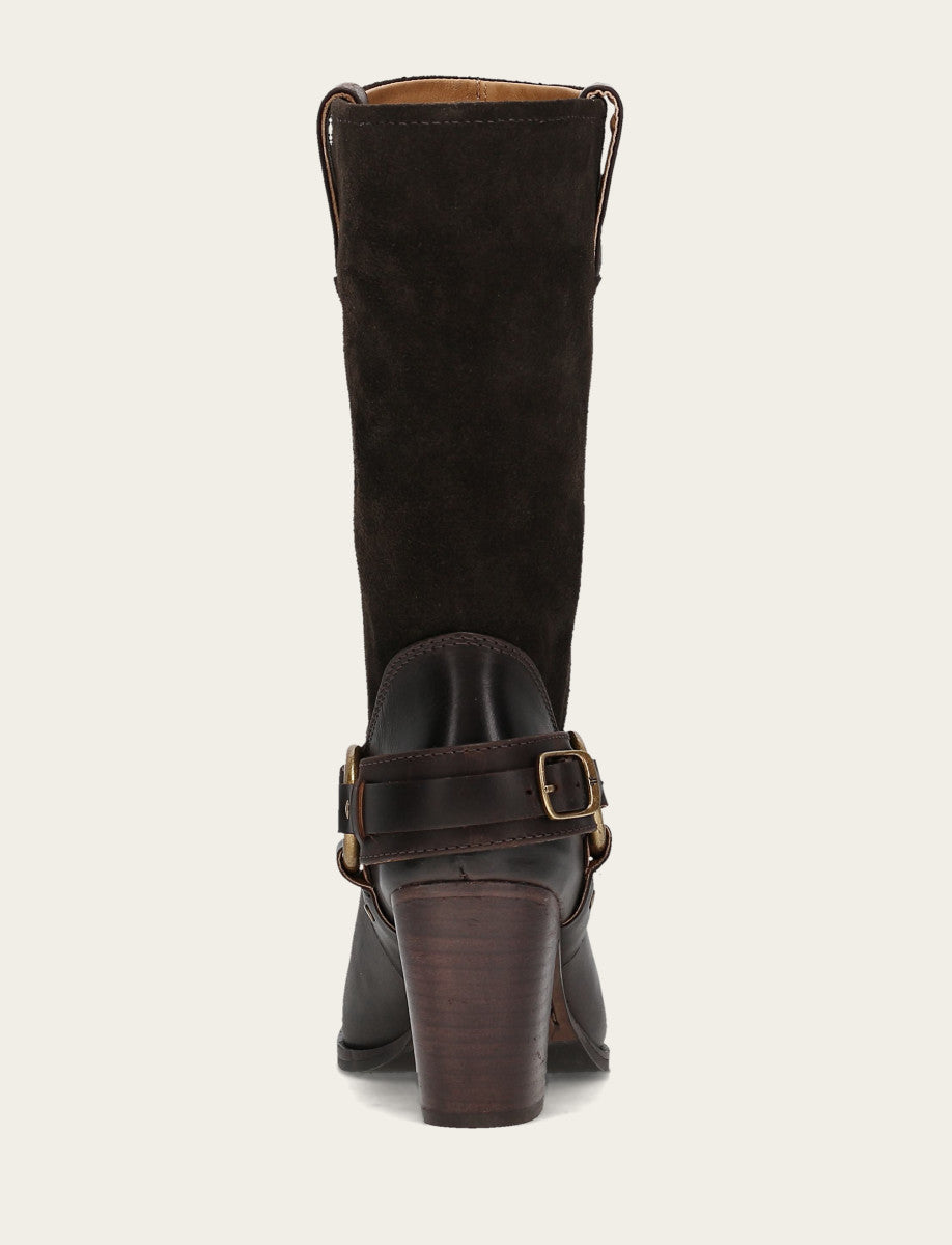 Women's Dark Brown Shiloh Harness Belted Boot Frye Outlet