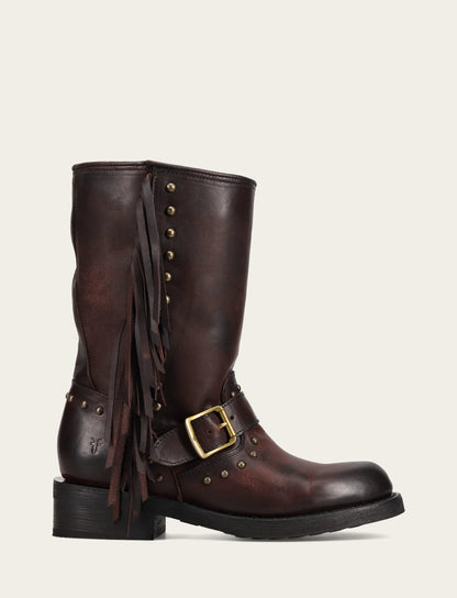 Women's Cherry Lacquer Viv Fringe Engineer Boot Frye us