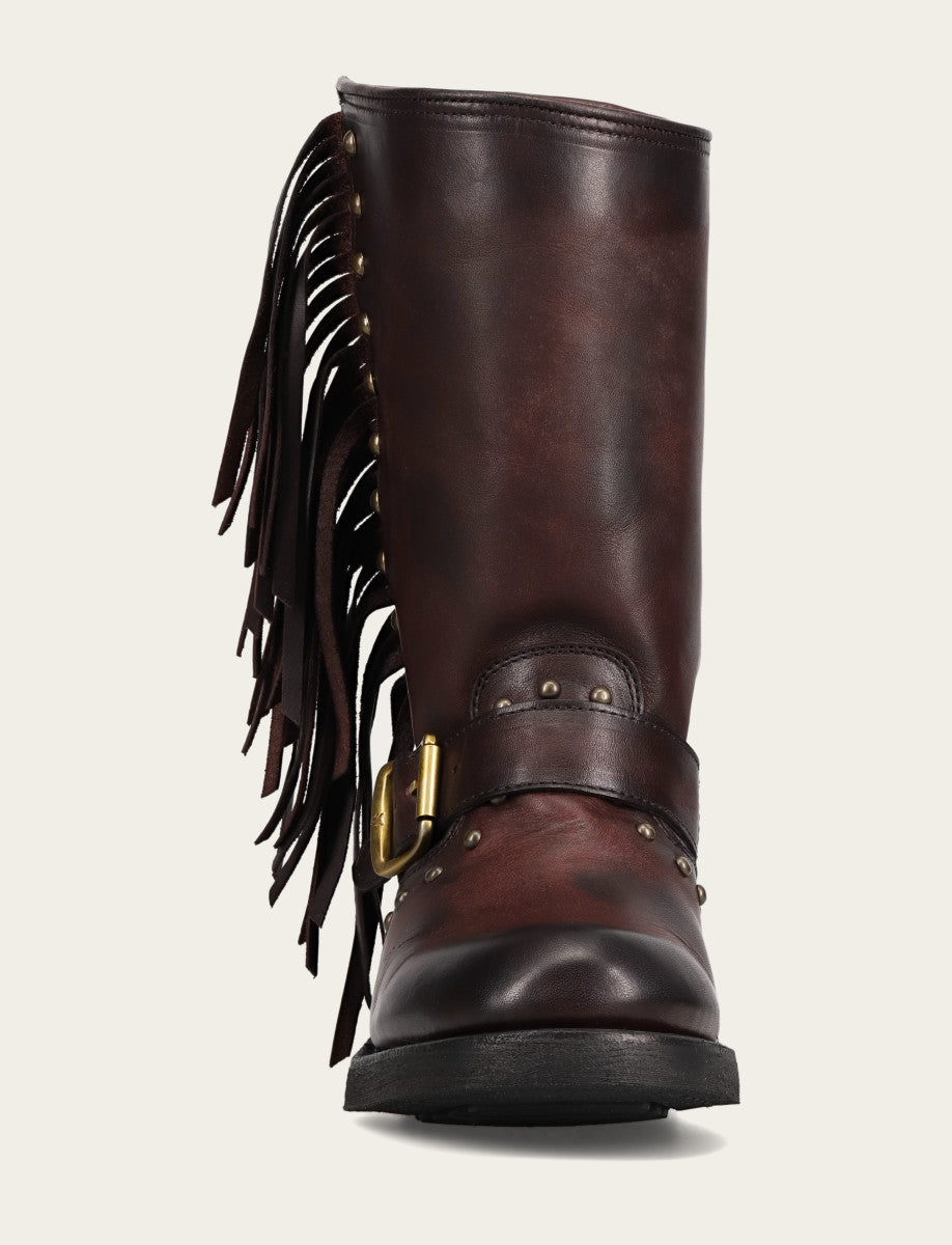 Women's Cherry Lacquer Viv Fringe Engineer Boot Frye us