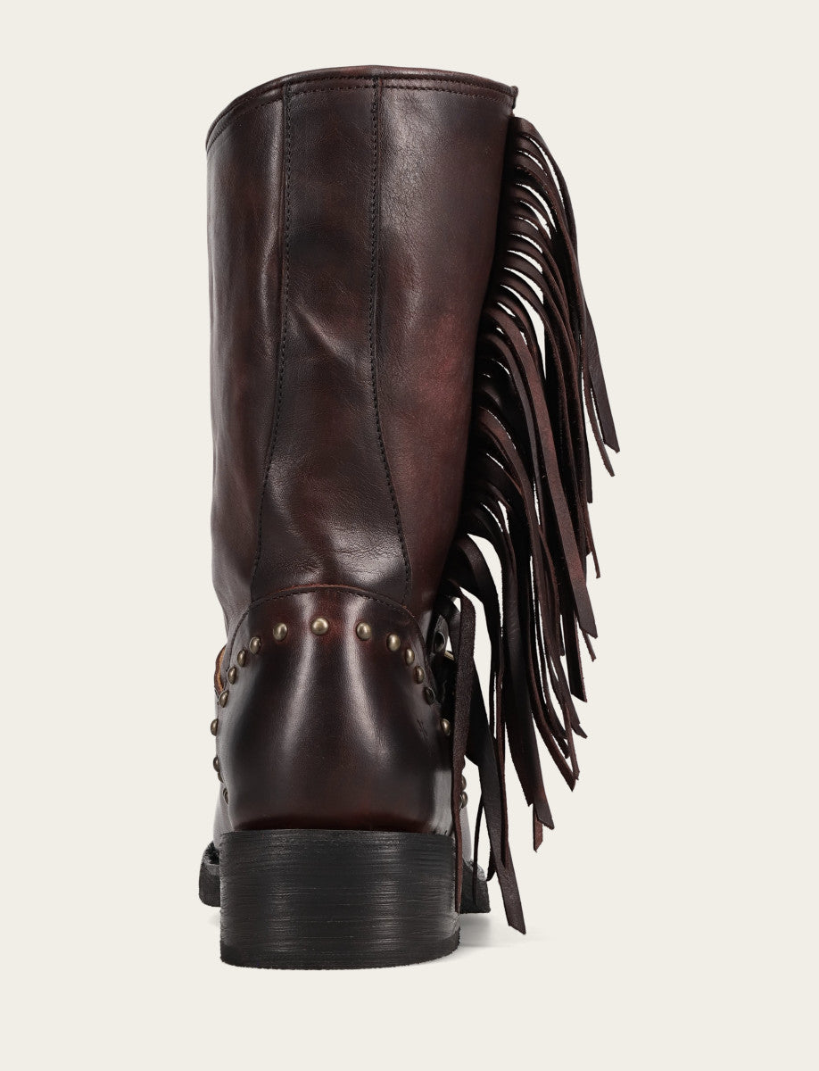 Women's Cherry Lacquer Viv Fringe Engineer Boot Frye us