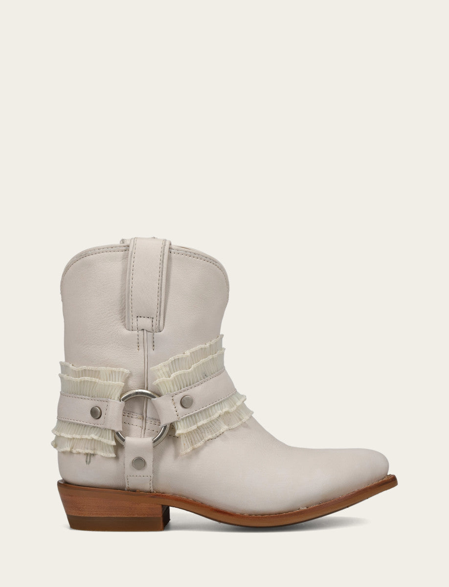 Women's Ivory Billy Harness Ruffle Boots Frye