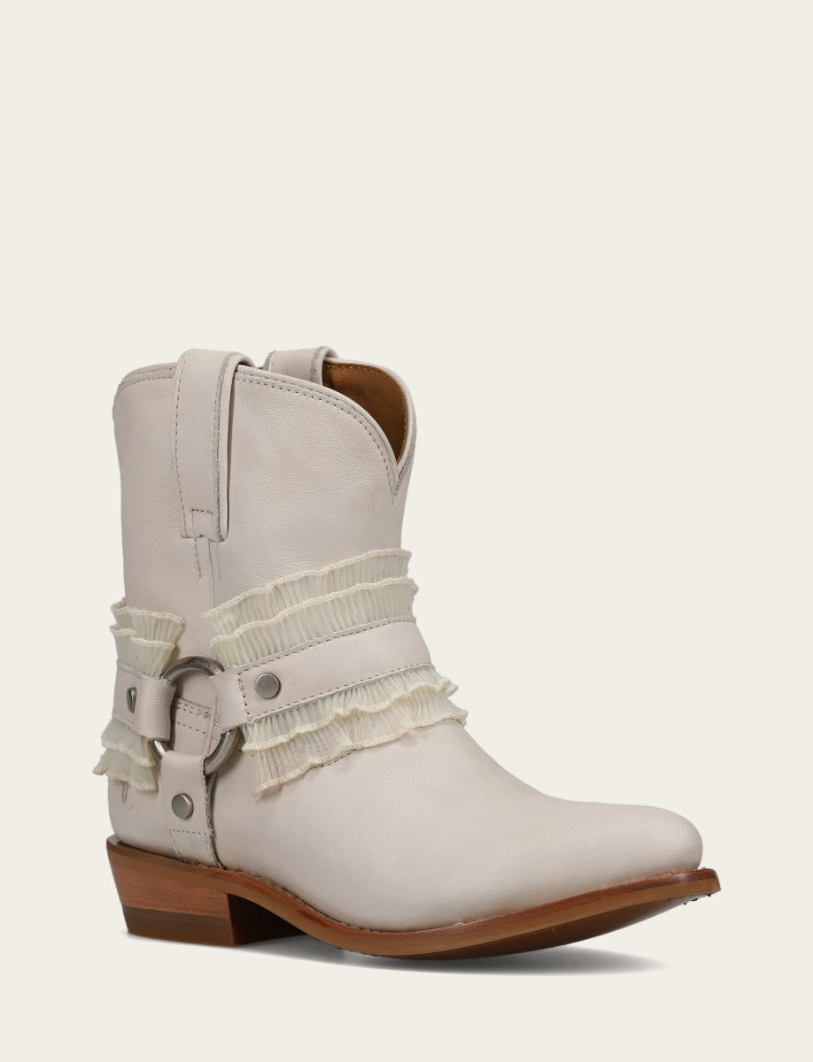 Women's Ivory Billy Harness Ruffle Boots Frye