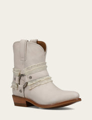 Women's Ivory Billy Harness Ruffle Boots Frye