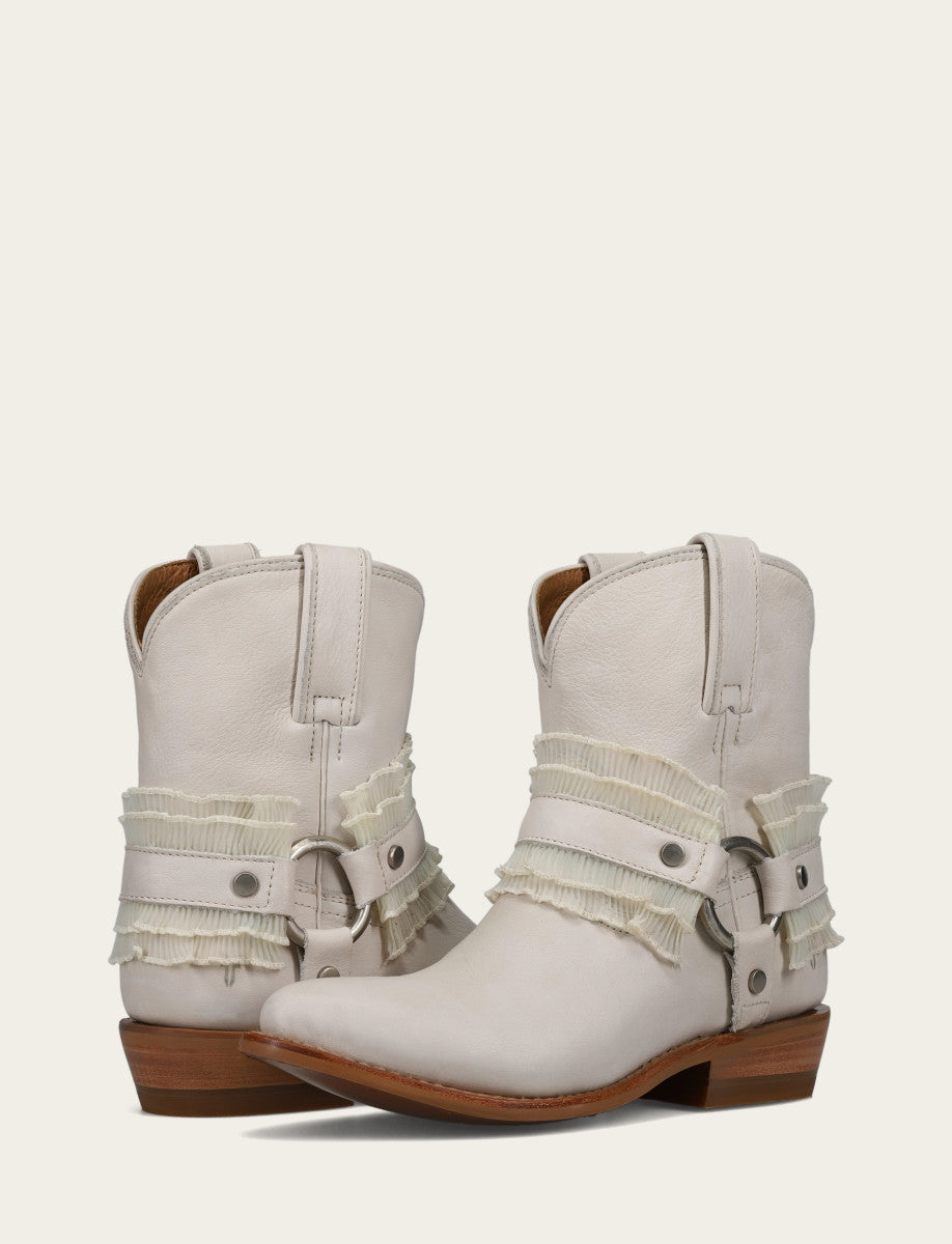 Women's Ivory Billy Harness Ruffle Boots Frye