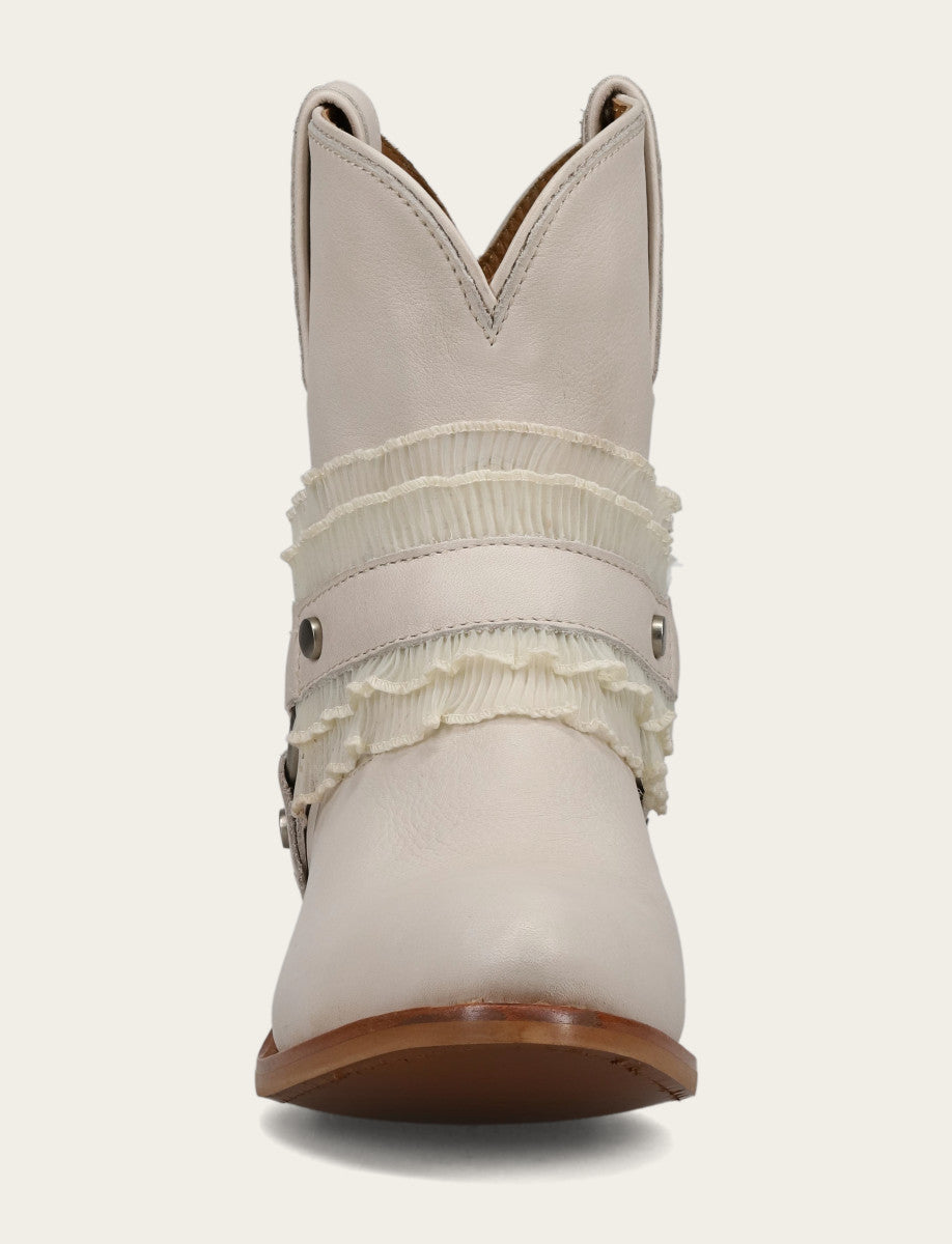 Women's Ivory Billy Harness Ruffle Boots Frye