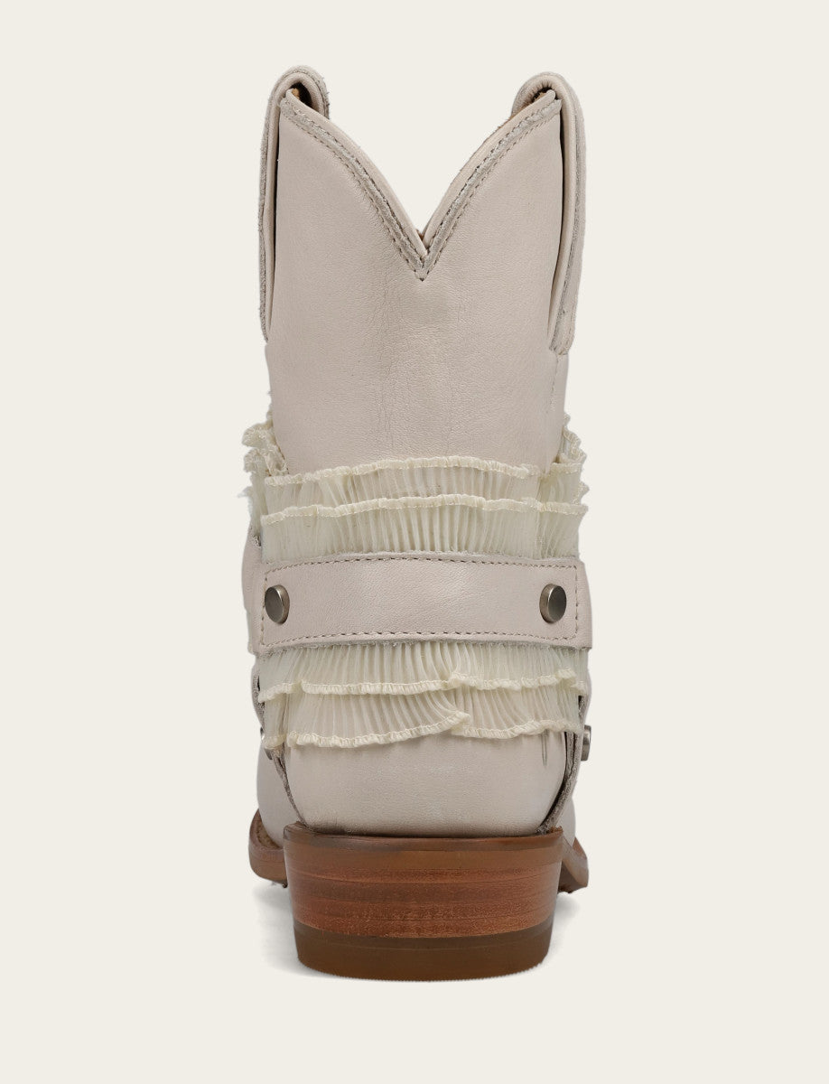 Women's Ivory Billy Harness Ruffle Boots Frye