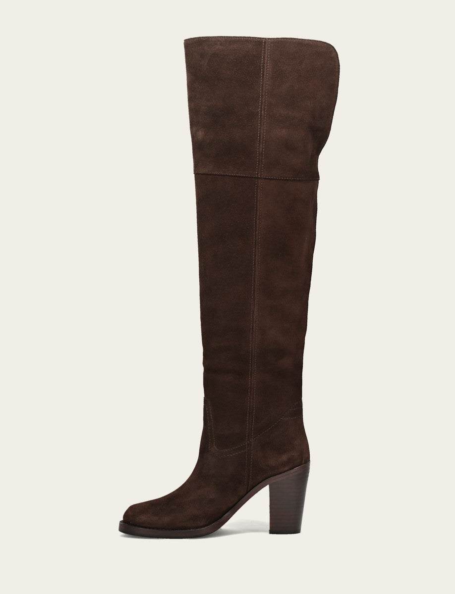 Women's Dark Brown Corinne Over The Knee Boot Frye On sale