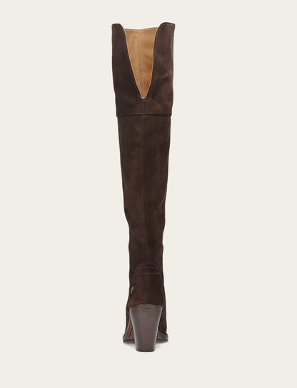 Women's Dark Brown Corinne Over The Knee Boot Frye On sale