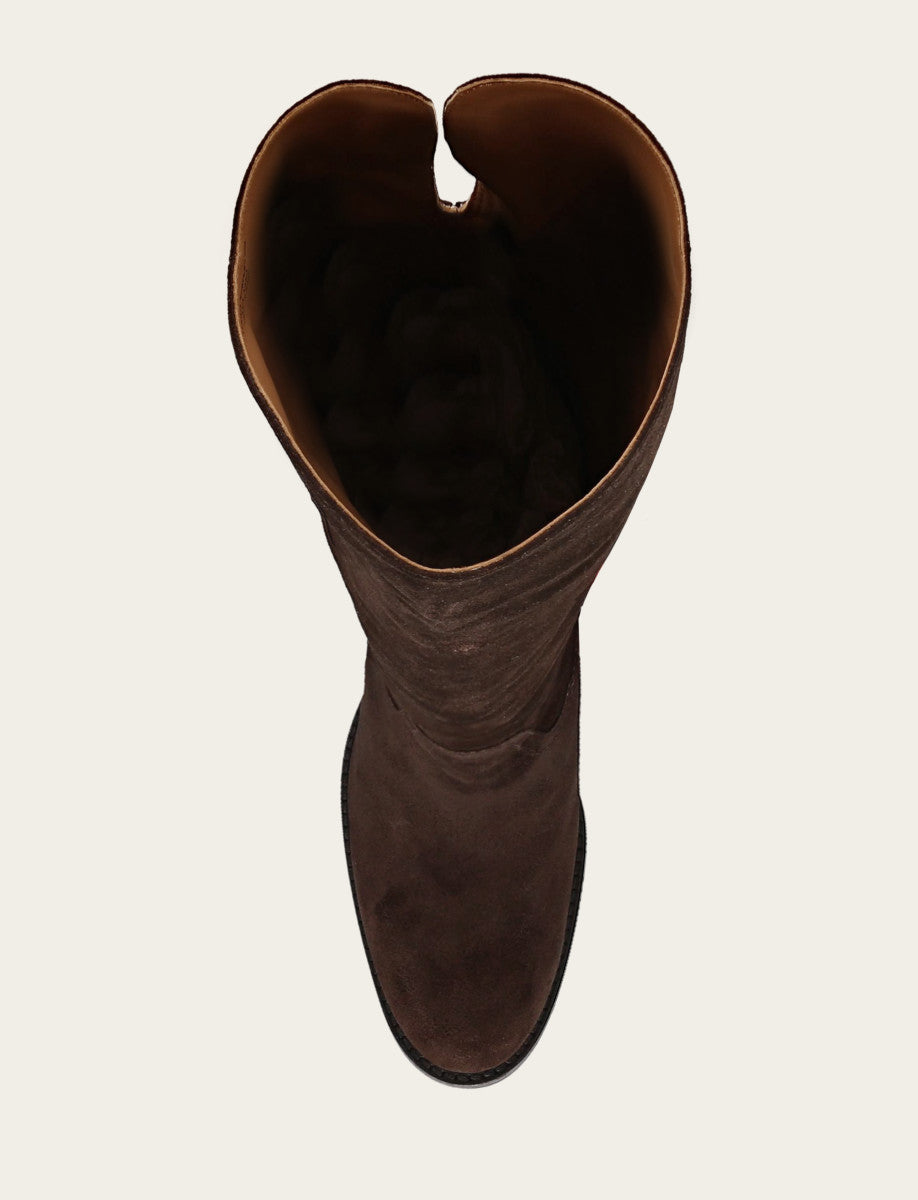Women's Dark Brown Corinne Over The Knee Boot Frye On sale