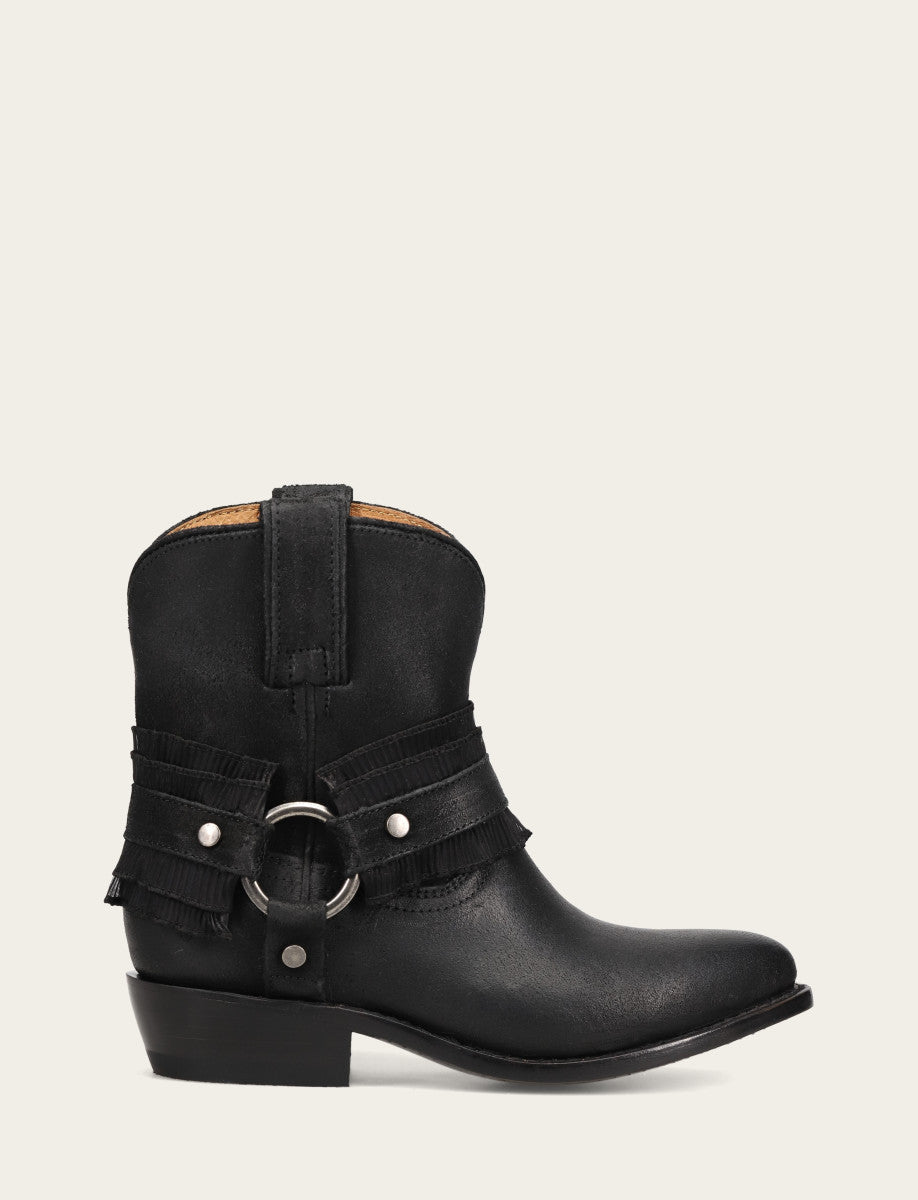 Women's Black Billy Harness Ruffle Boots Frye For Sale