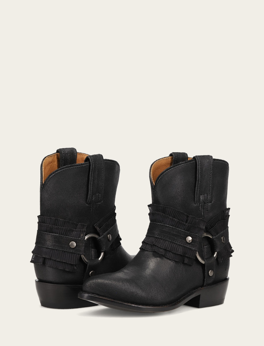 Women's Black Billy Harness Ruffle Boots Frye For Sale