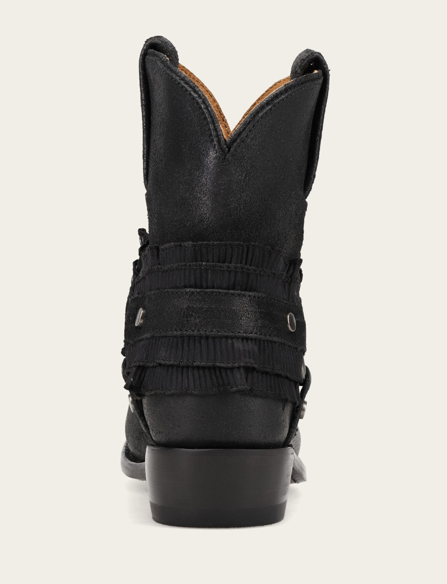 Women's Black Billy Harness Ruffle Boots Frye For Sale