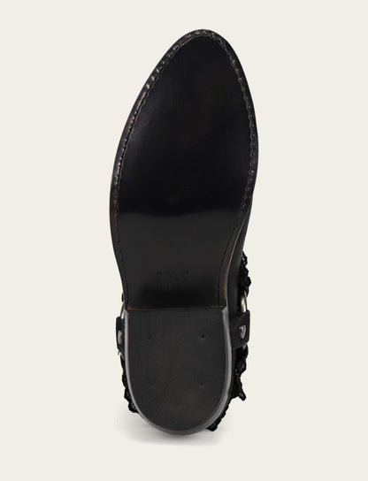 Women's Black Billy Harness Ruffle Boots Frye For Sale