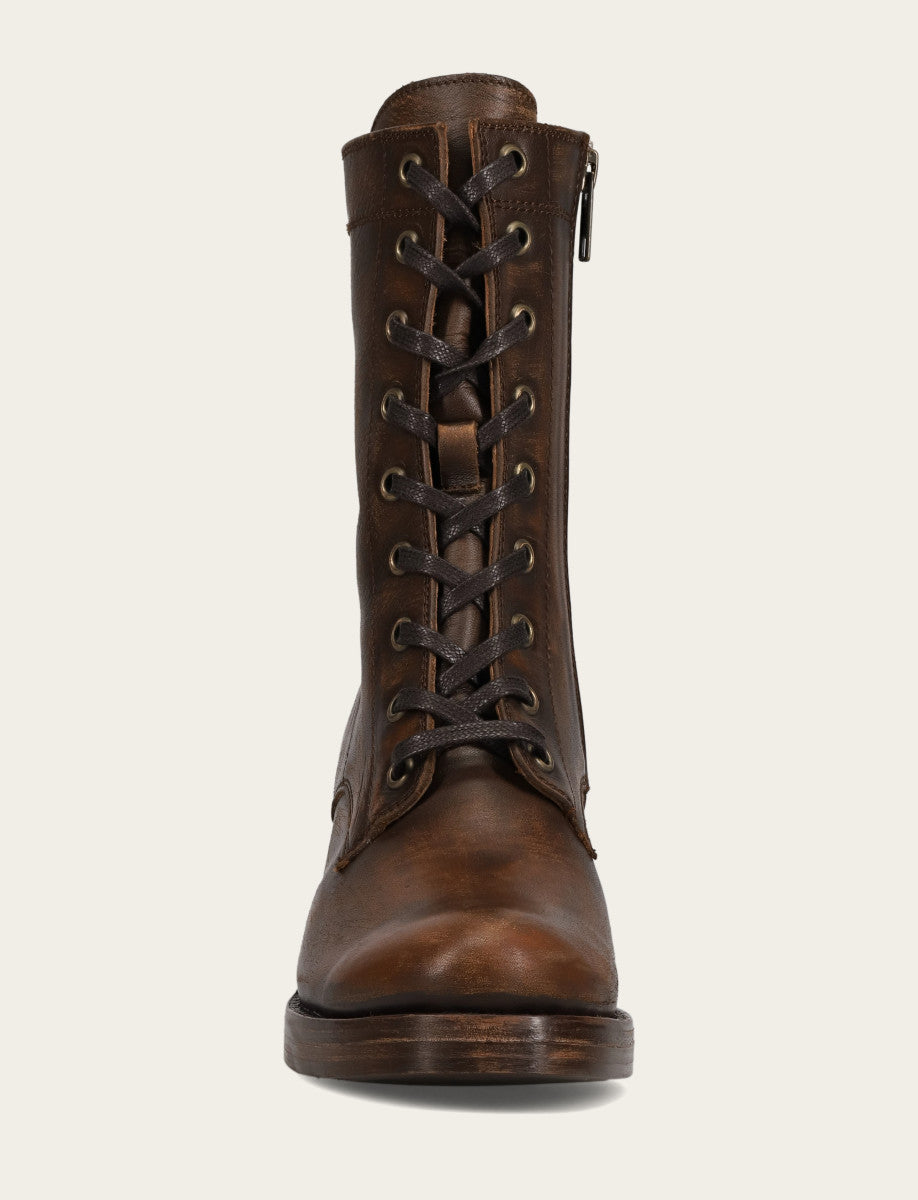 Women's Distressed Dk Brown Jean Lace Up Boot Frye Online