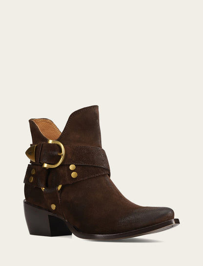 Women's Chocolate Sacha Multi Strap Booties Frye