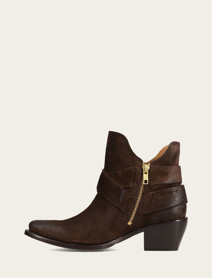 Women's Chocolate Sacha Multi Strap Booties Frye
