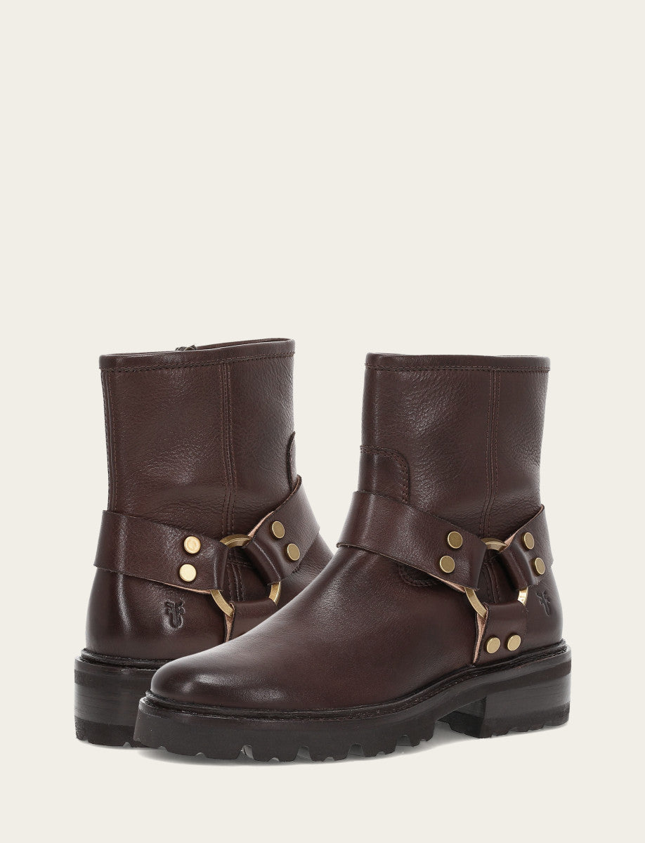 Women's Chocolate Olivia Harness Short Booties Frye