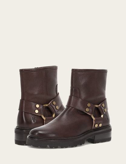 Women's Chocolate Olivia Harness Short Booties Frye