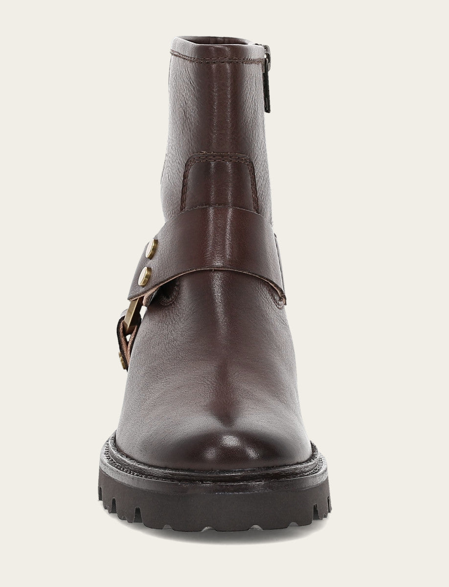 Women's Chocolate Olivia Harness Short Booties Frye