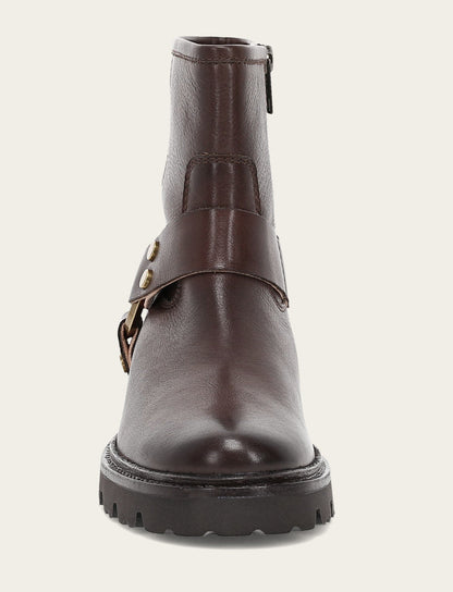 Women's Chocolate Olivia Harness Short Booties Frye