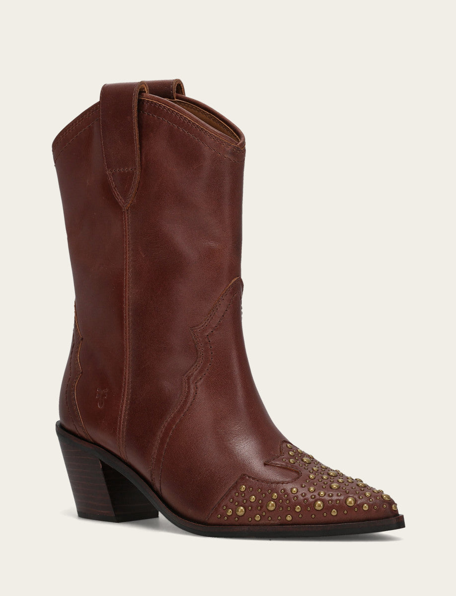 Women's Saddle Sara Wingtip Stud Western Boots Frye us