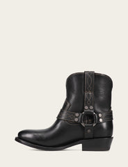 Women's Black Billy Short Harness Booties Frye us