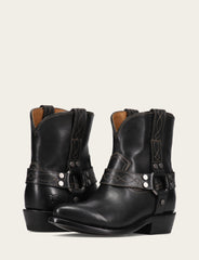 Women's Black Billy Short Harness Booties Frye us