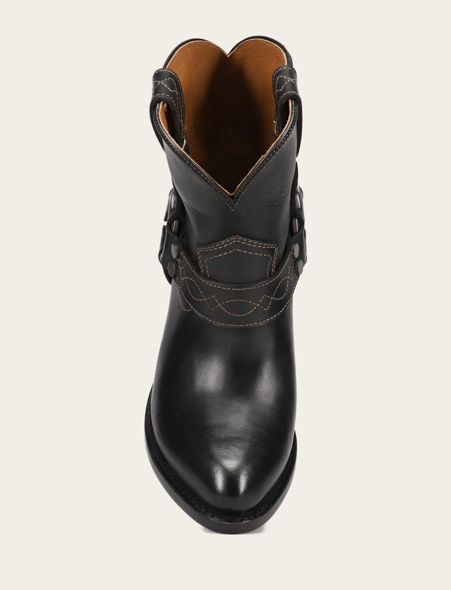 Women's Black Billy Short Harness Booties Frye us