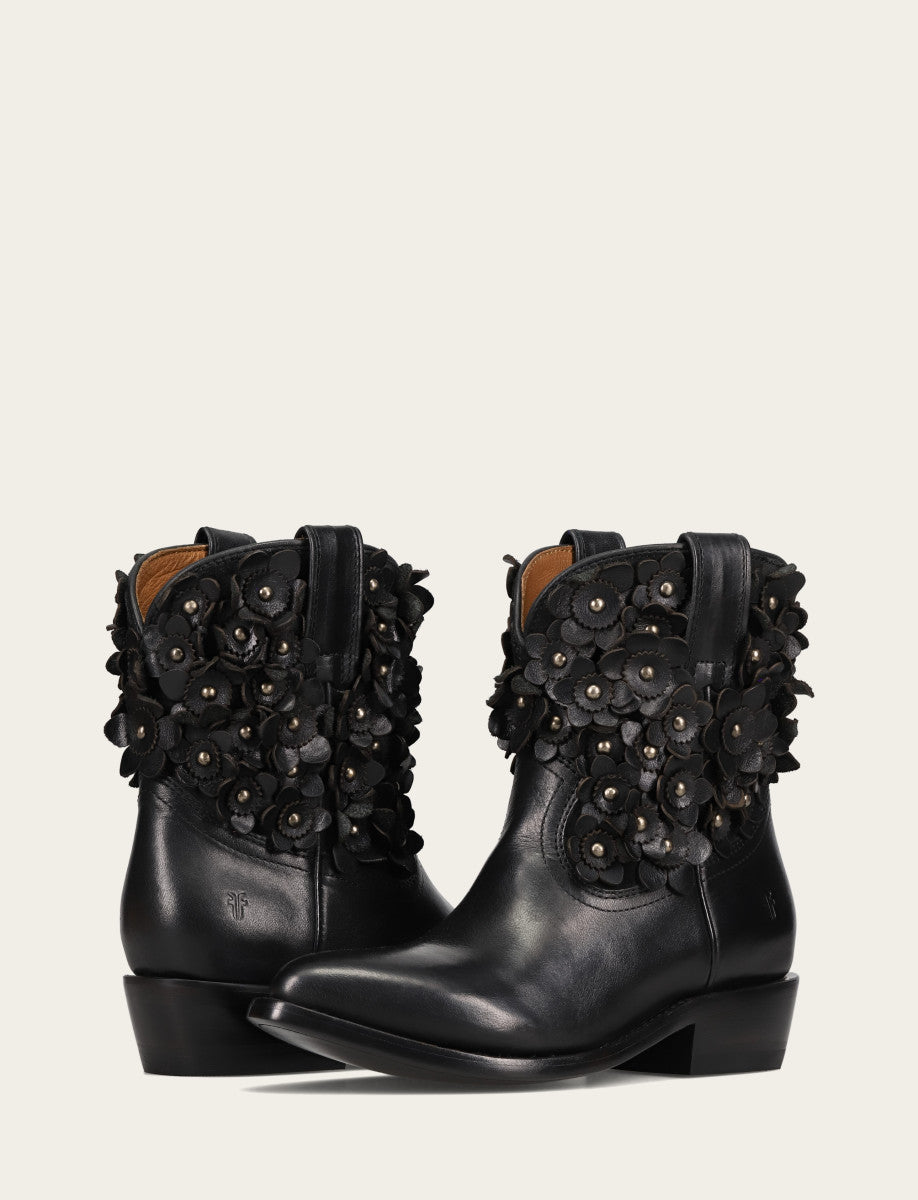 Women's Black Billy Flower Boot Frye Outlet