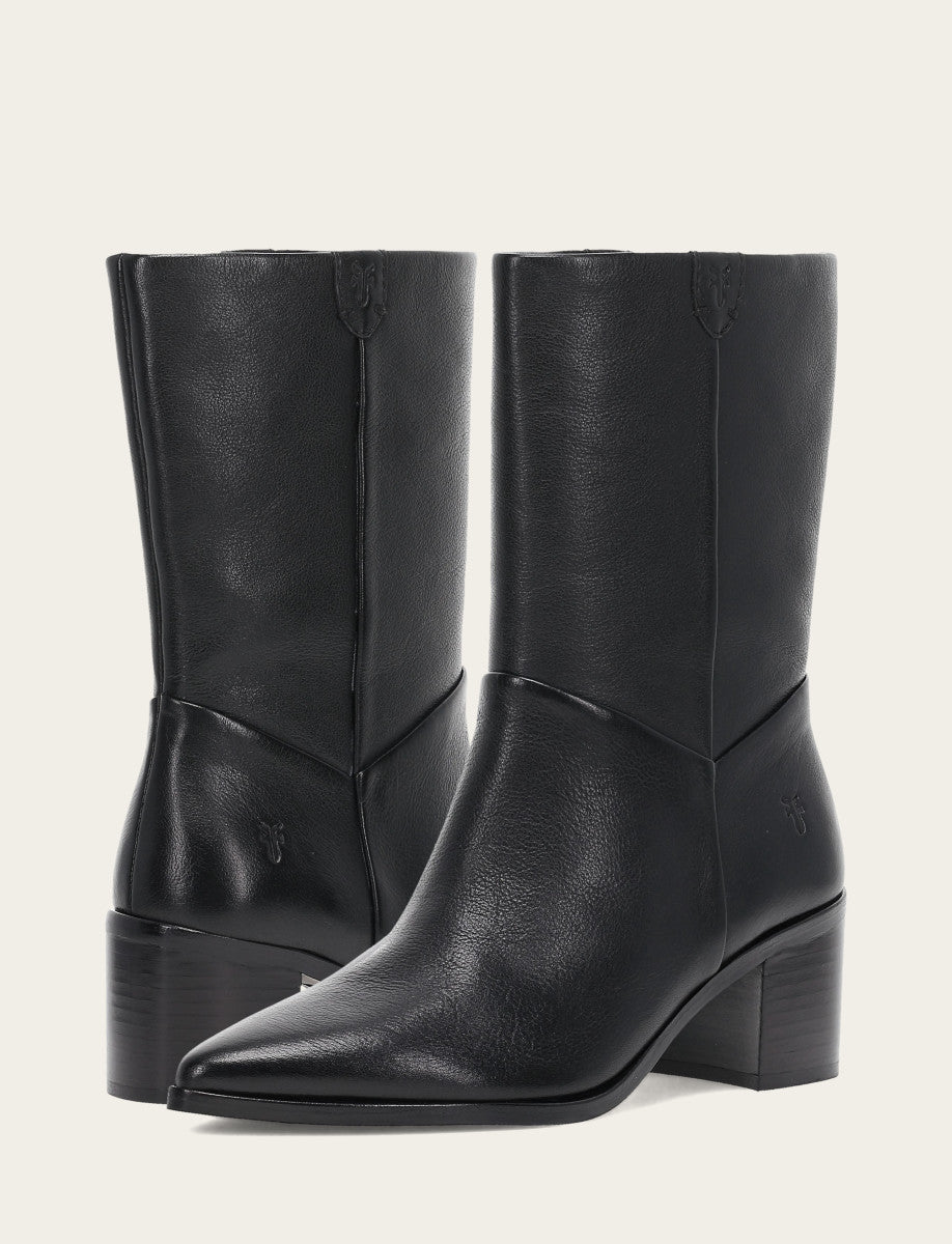 Women's Black Sadie Softy Mid Booties Frye USA