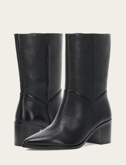 Women's Black Sadie Softy Mid Booties Frye USA
