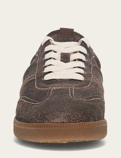 Women's Dark Truffle Milly Low Lace Shearling Sneaker Frye Sale
