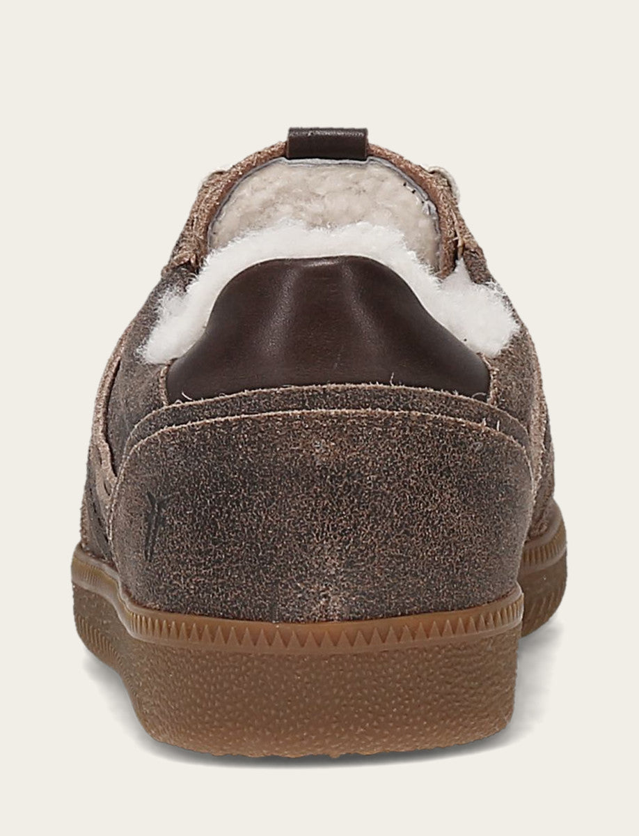 Women's Dark Truffle Milly Low Lace Shearling Sneaker Frye Sale