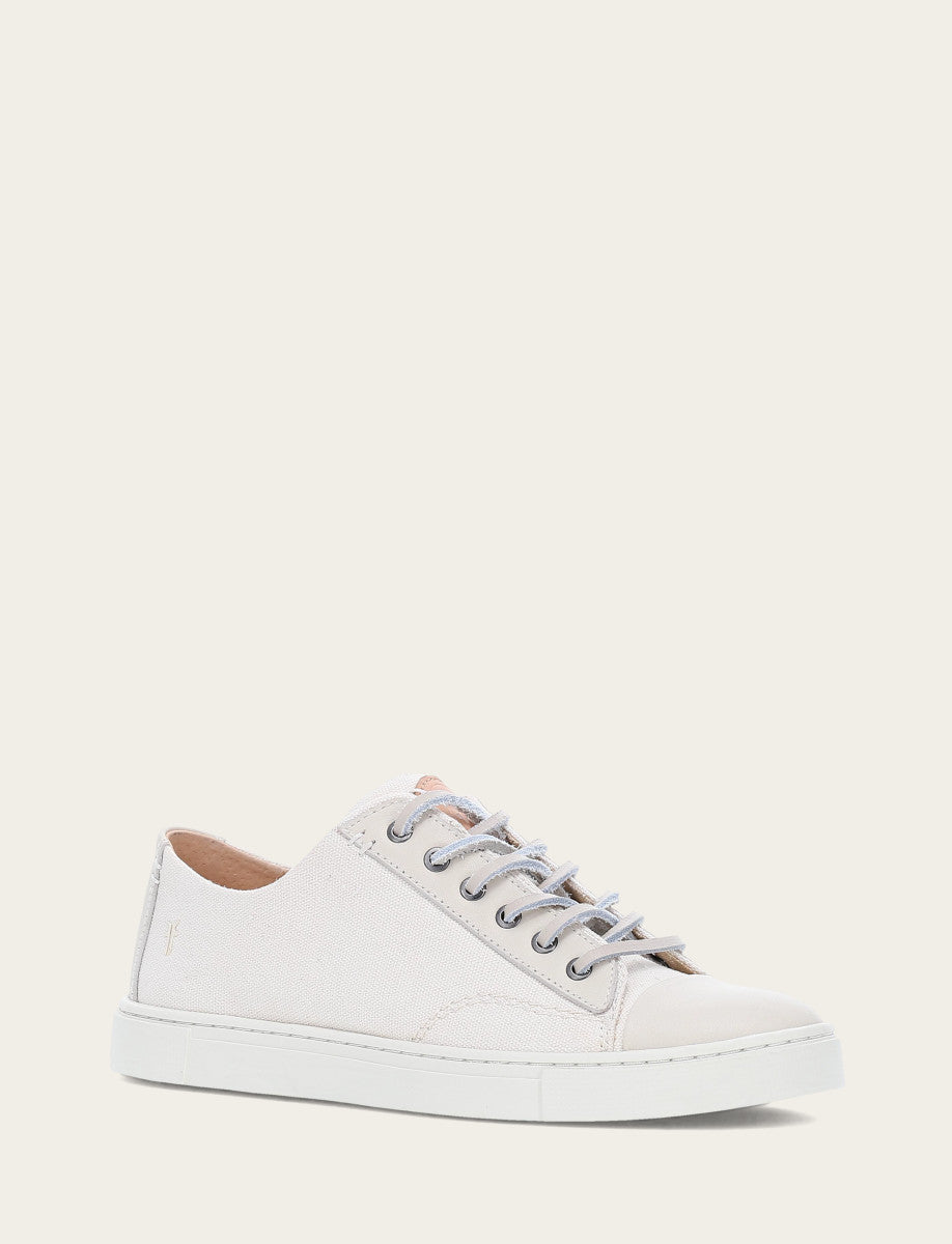 Women's Ivory Ivy Canvas Low Lace Sneakers Frye