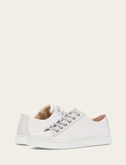 Women's Ivory Ivy Canvas Low Lace Sneakers Frye
