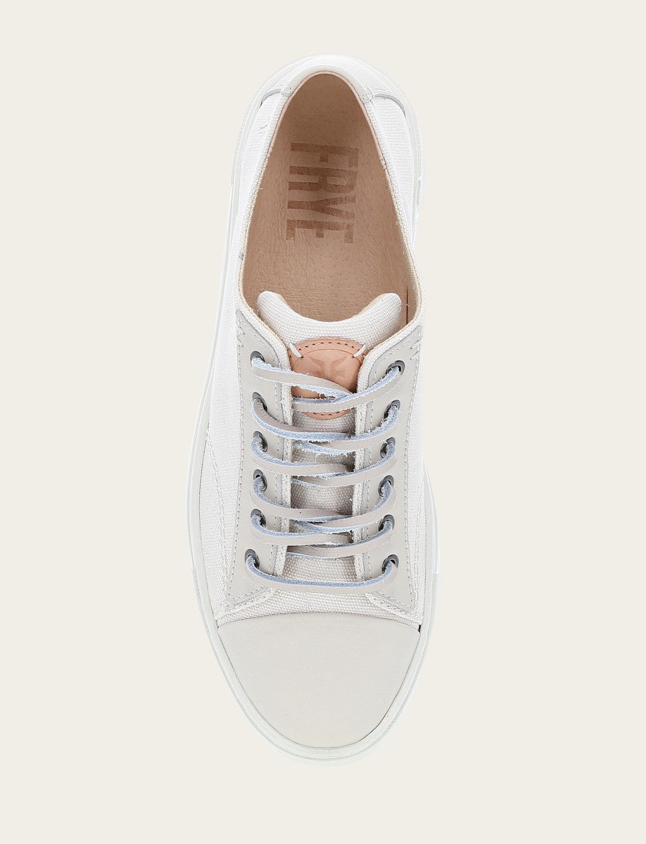Women's Ivory Ivy Canvas Low Lace Sneakers Frye