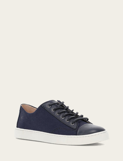 Women's Navy Ivy Canvas Low Lace Sneakers Frye Sale