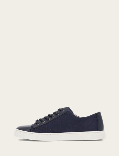 Women's Navy Ivy Canvas Low Lace Sneakers Frye Sale